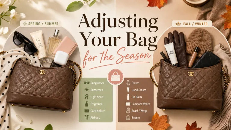 adjusting your bag in seasons