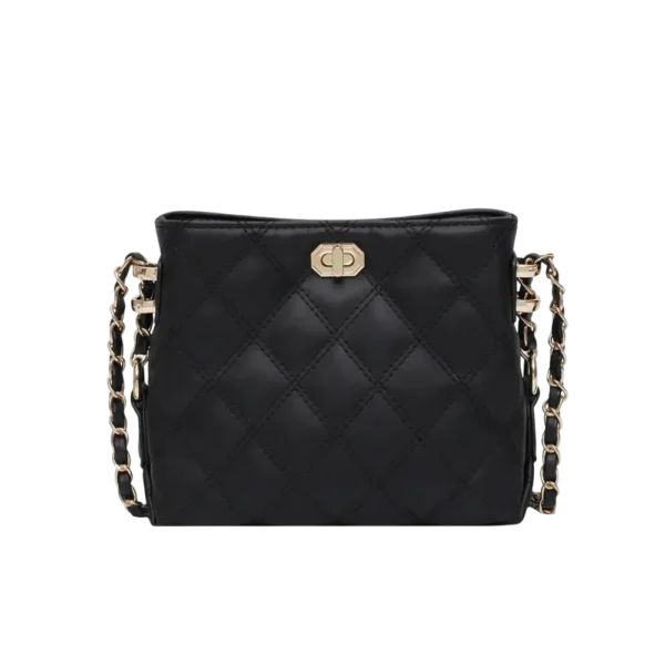 Black PU leather crossbody bag for women