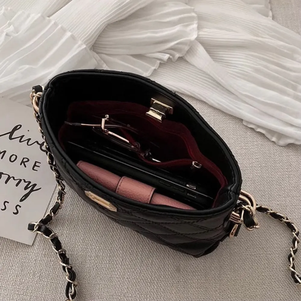 Black PU leather crossbody bag with storage capacity