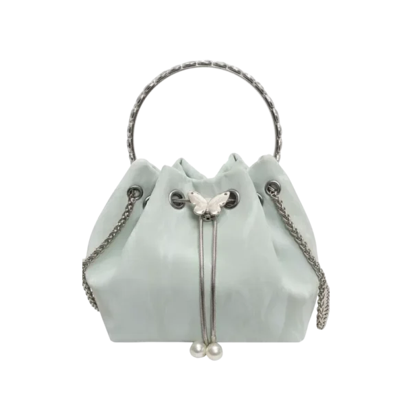 Green leather crossbody bag for women