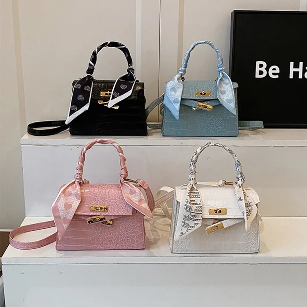 PU leather crossbody bags in black white pink and blue