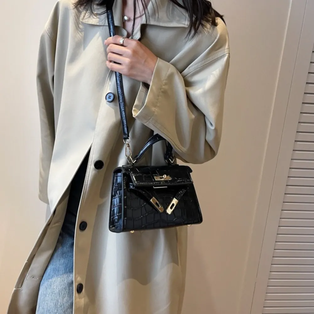 PU crossbody bag for women in a stylish outfit