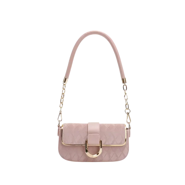 Pink crossbody bag shoulder strap detail