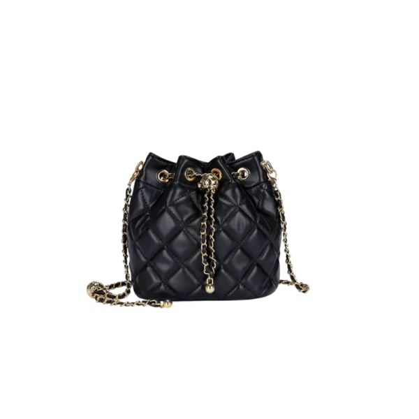 black textured crossbody bag