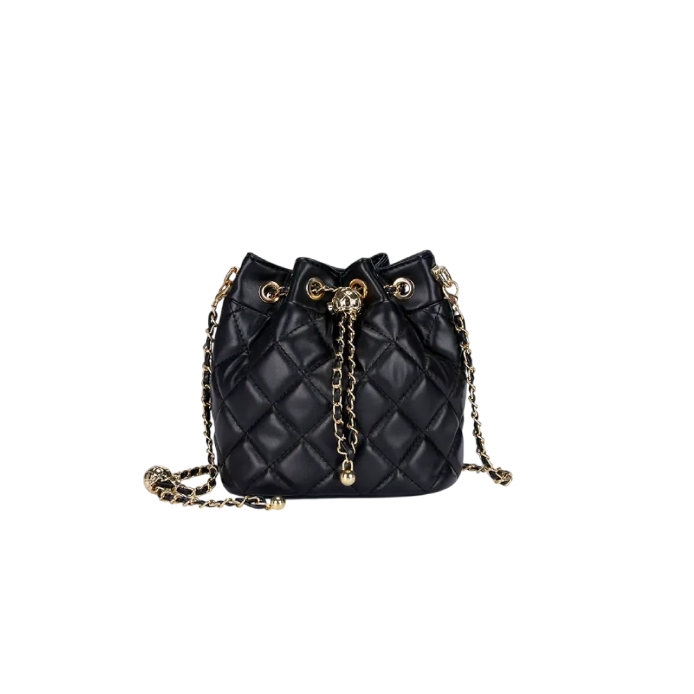 black textured crossbody bag