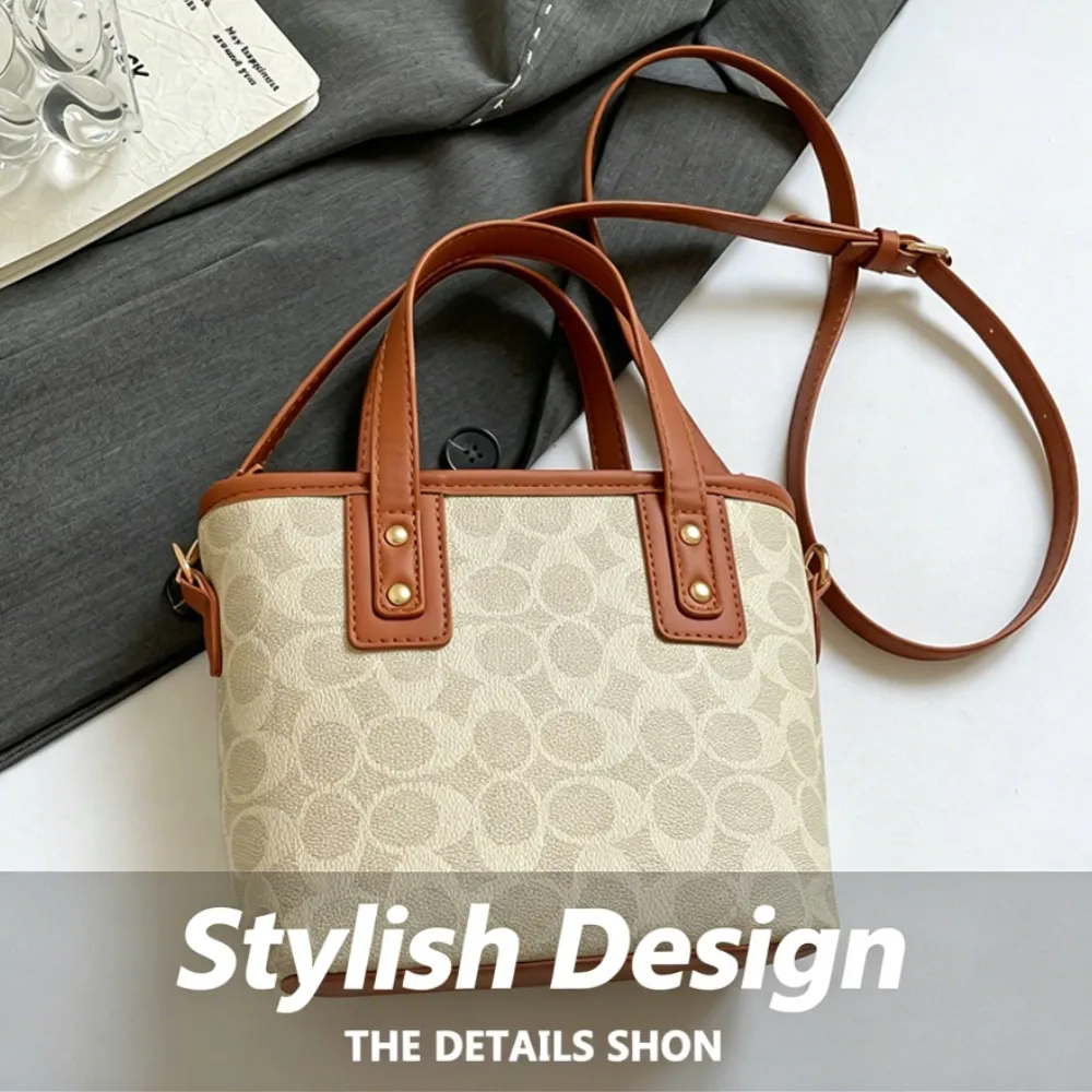 Stylish beige crossbody bag with structured design