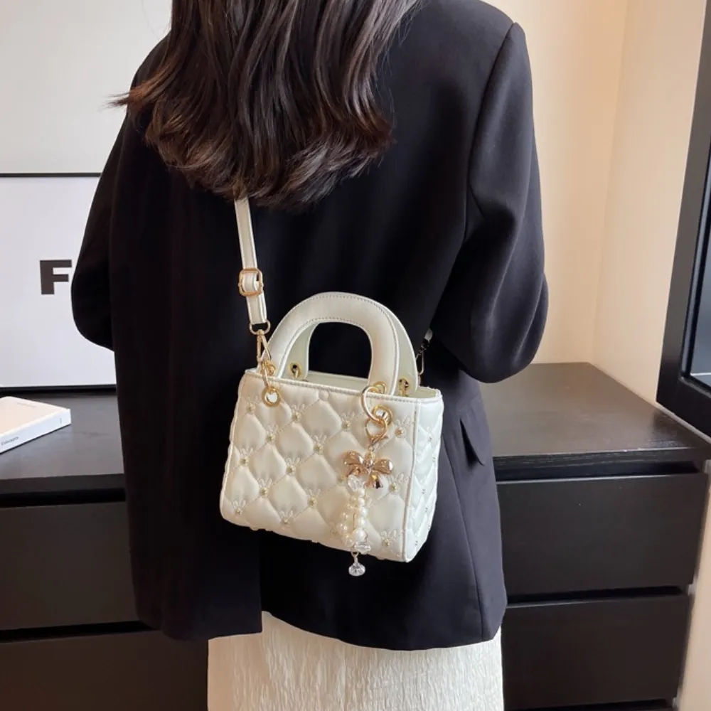 PU leather handbag for women with stylish outfit
