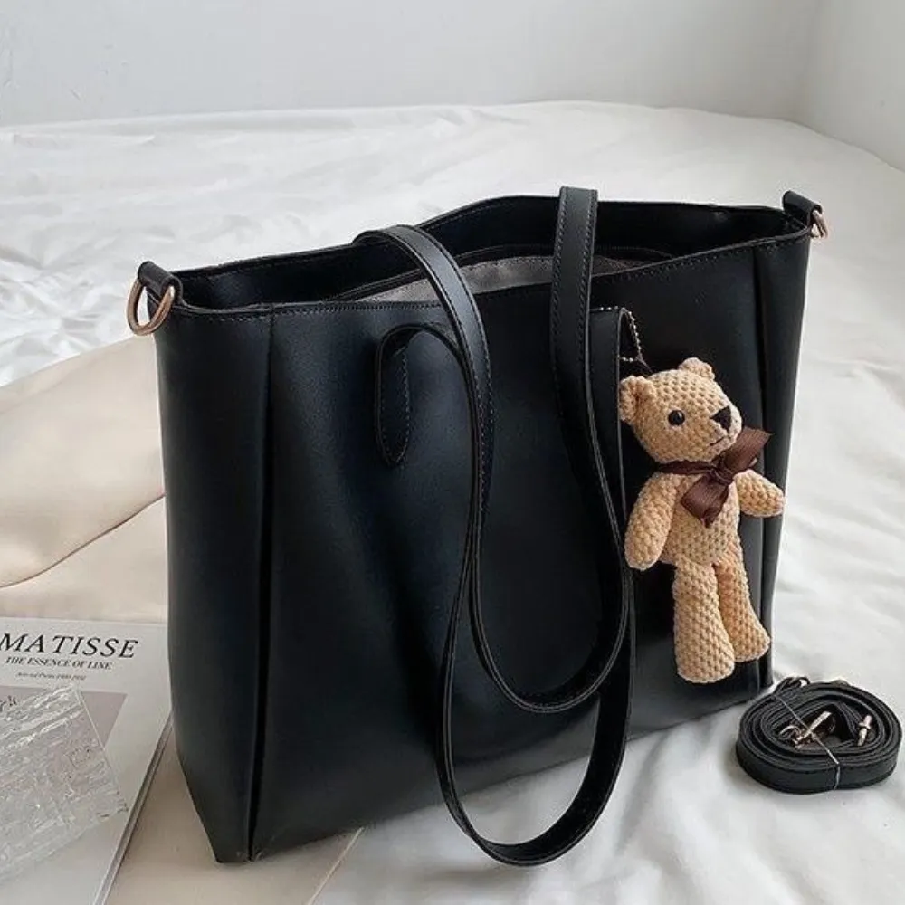Leather makeup bag for cosmetics and daily essentials