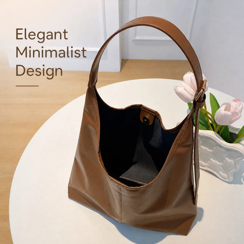 elegant minimalist leather shoulder bag for women