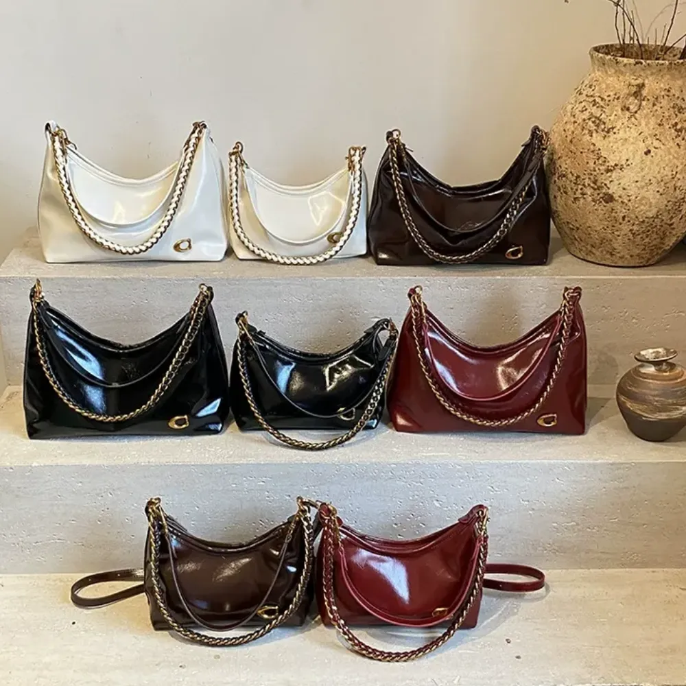Collection of women's shoulder bags in multiple colors
