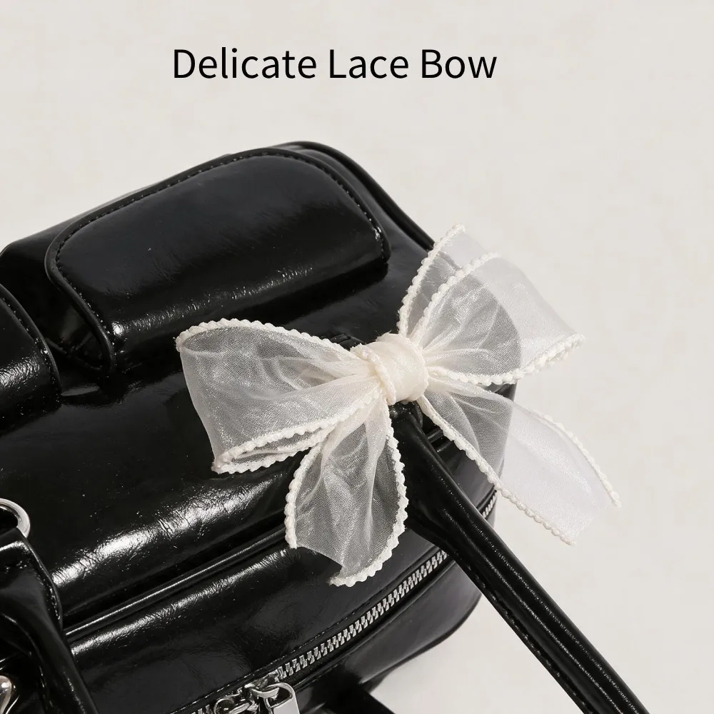 Crodar Y2K shoulder bag with delicate lace bow