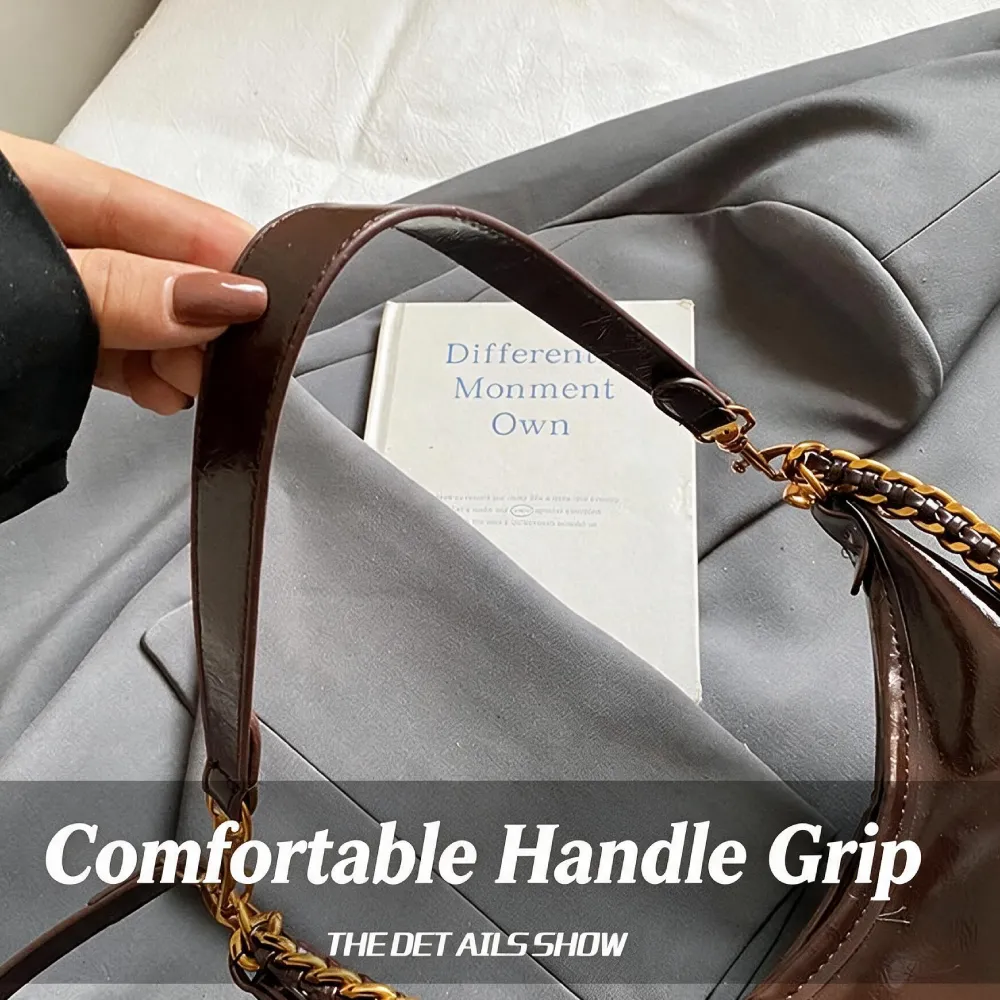 Crodar casual leather shoulder bag with comfortable handle grip