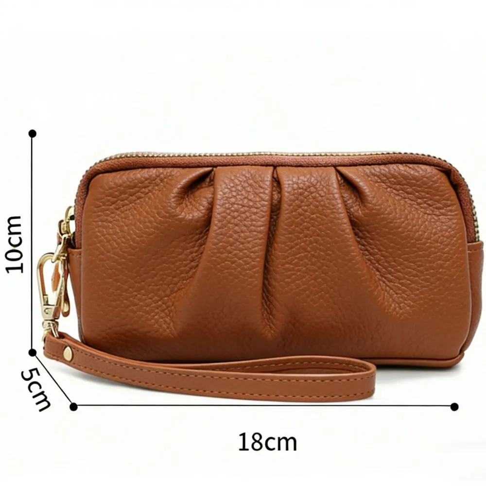 Brown leather wallet dimensions