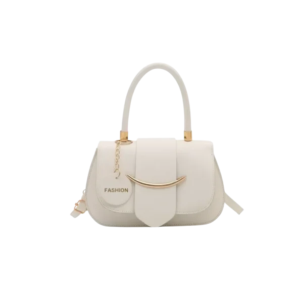 White classic PU handbag for women