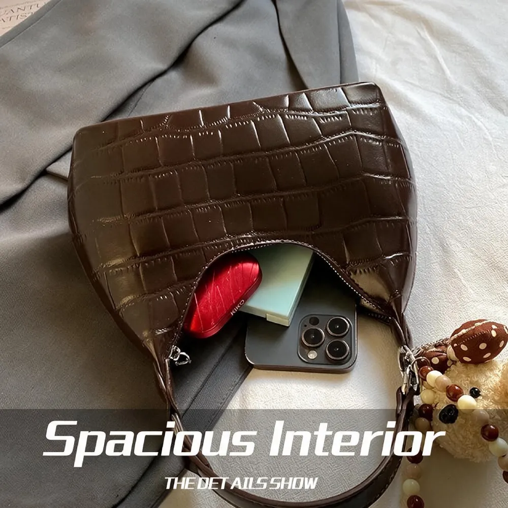 Spacious brown handbag for women with roomy interior