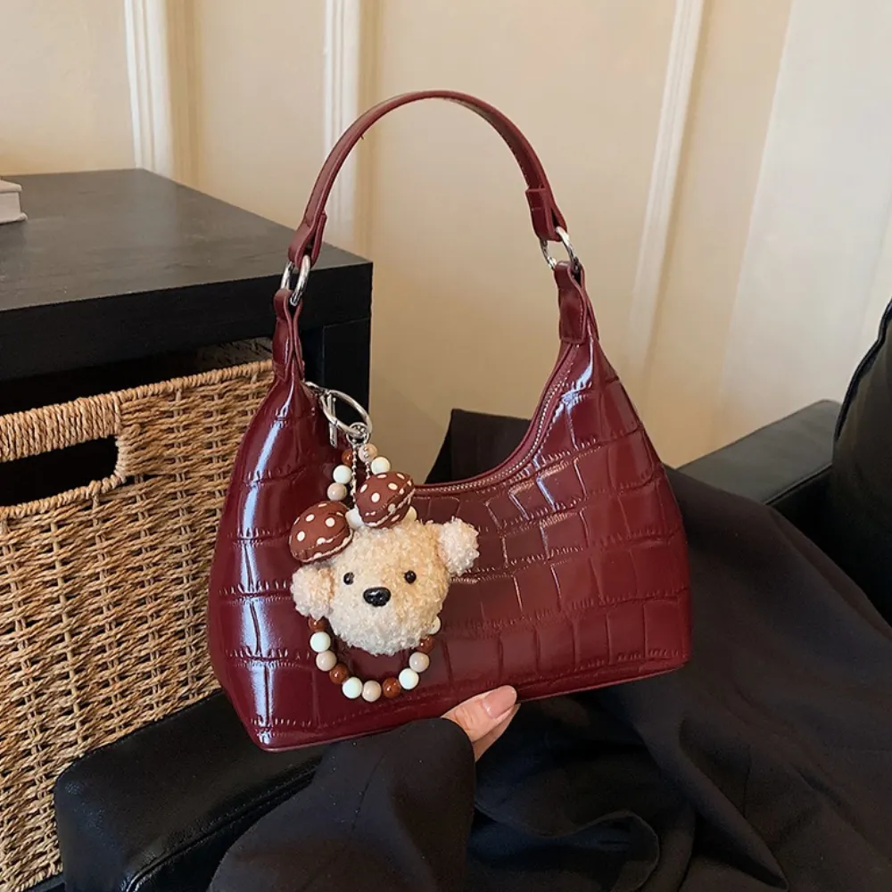 Burgundy vintage handbag for women
