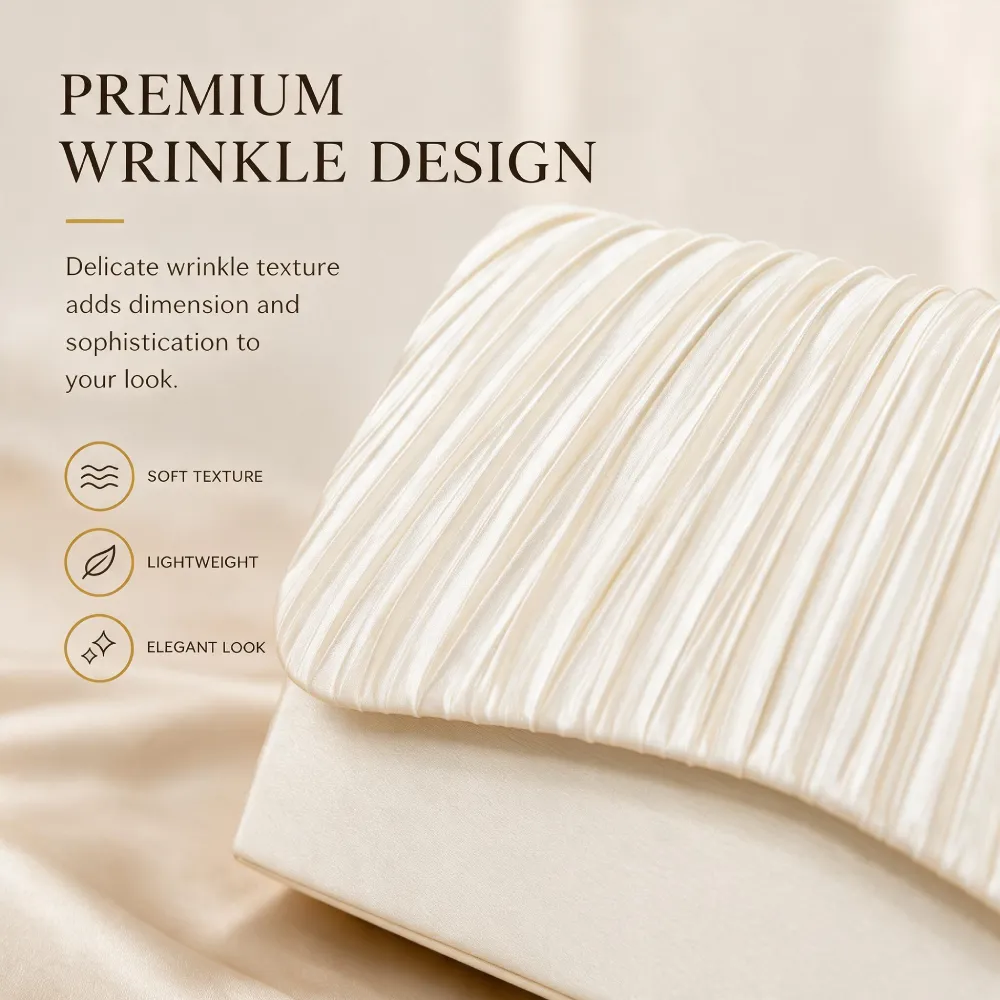 Premium pleated women handbag with textured fabric design