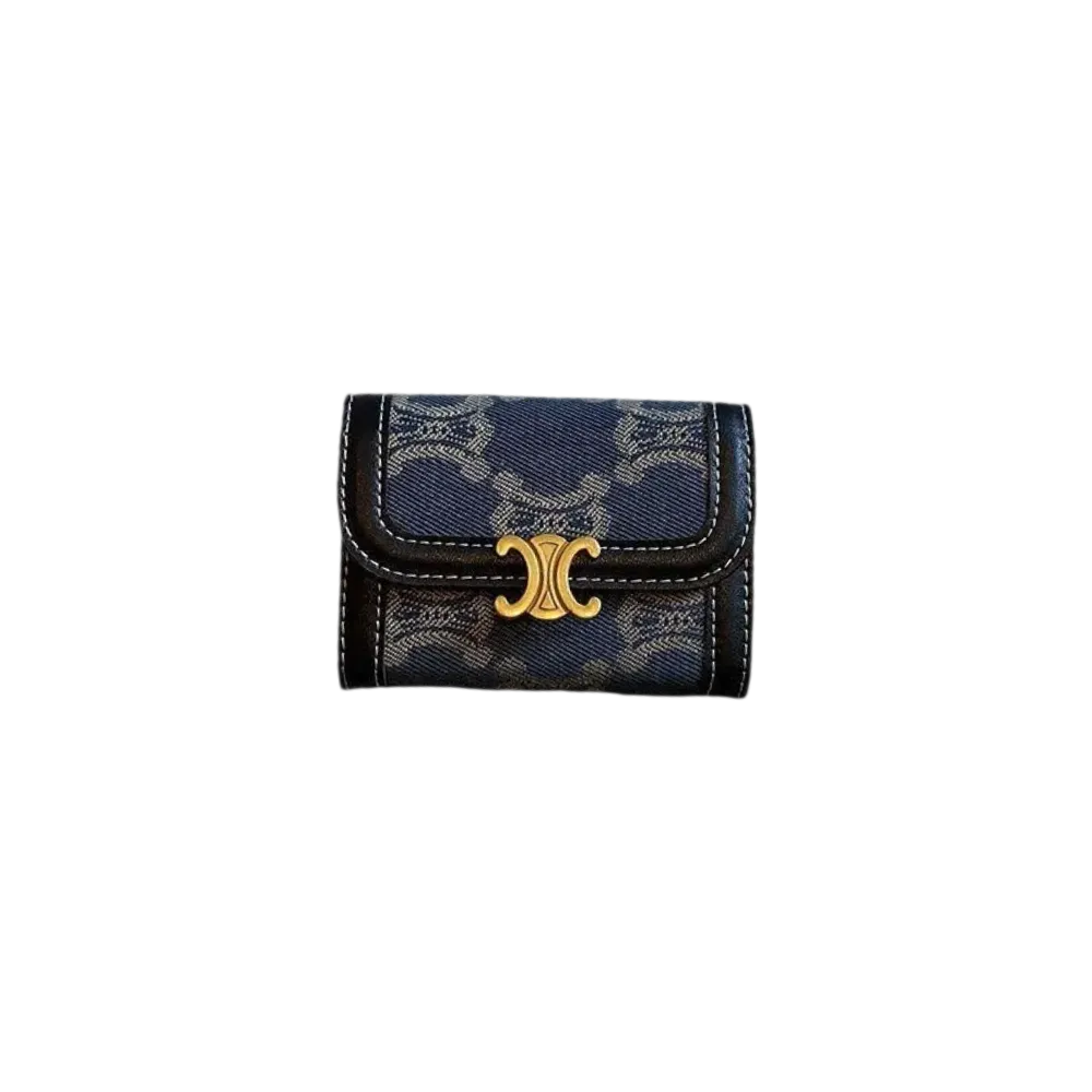 Black women's wallet with gold clasp