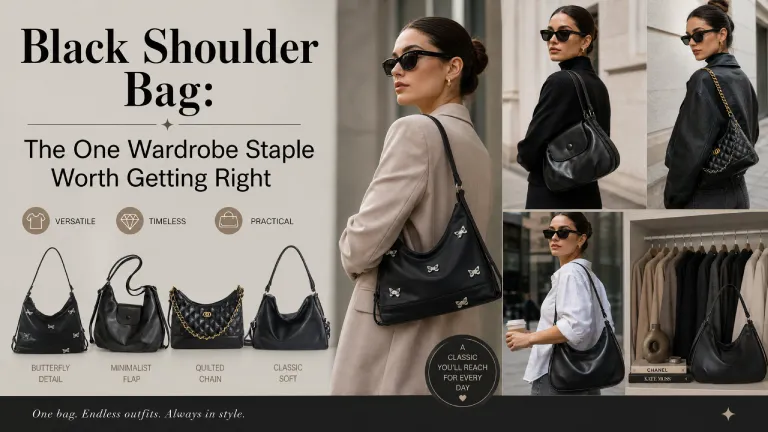 black shoulder bag for women