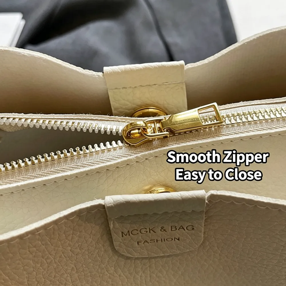 Smooth zipper closure on a women's crossbody bag