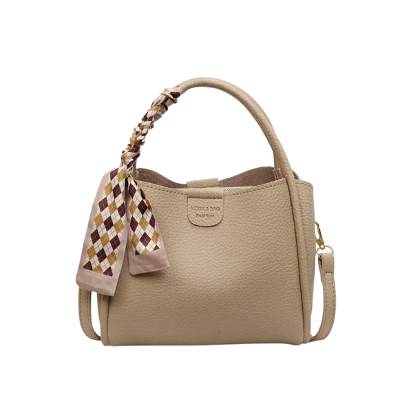 crossbody bag with decorative scarf detail
