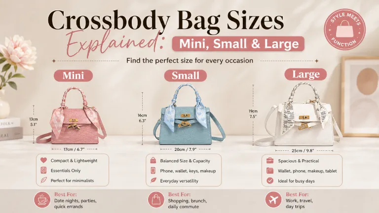 crossbody bag sizes for women