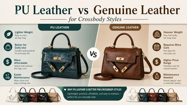 pu leather vs genuine leather for crossbody bag