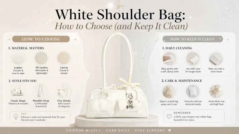 white shoulder bag for work